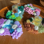 ChillFuzz Latch Hook Kits for Adults - Kids Crochet Kit for Beginners Arts and Craft Kit Moss Rug Coaster Purple Aurora