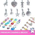 Modda Unicorn Charm Bracelet Making Kit - Unicorn Themed Jewelry Kit with Charms, Beads, Bag for Girls Ages 8-12 - Perfect for Birthday, Christmas Gifts