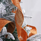 Copper Velvet Wired Ribbon with Glitter Back 2.5 Inch Copper Christmas Ribbon Wired Reversible Ribbon for Christmas Tree, Gift Wrapping, Crafts, Wreaths Supplies, Topper Bows (10 Yards)