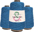 And-et DuraTuft Yarn 45 Vibrant Colors Tufting Nylon Yarn Pack - Ideal for Crochet, Craft Projects -100% B.C.F. - 3 Cones x 1.66lbs -180yards -Perfect for Rug Weaving and Knitting (29 Cobalt Blue)