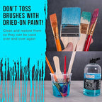 U.S. Art Supply Brush Cleaner and Restorer, 16 Ounce Bottle - Quickly Cleans Paint Brushes, Airbrushes, Art Tools - Cleaning Solution to Remove Dried On Acrylic, Oil and Water-Based Paint Colors