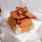 Copper Velvet Wired Ribbon with Glitter Back 4 Inch Copper Christmas Ribbon Wired Ribbon for Christmas Tree Decorations, Gift Wrapping, Crafts, Wreaths Supplies, Topper Bows (10 Yards)