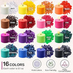 Candle Wax Dye for Soy Candle Making - 16 Popular Candle Dye Coloring Chips - Premium Candle Wax Coloring - Highly Concentrated Candle Chips Colors