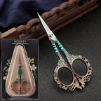 Sewing Scissors Sharp Embroidery Scissors with Sheath, Craft Scissor for Needlework Artwork Threading Cross Stitch Handicraft DIY Tool, 4.5in Gold Green Shears