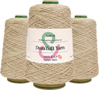 And-et DuraTuft Yarn 45 Vibrant Colors Tufting Nylon Yarn Pack - Ideal for Crochet, Craft Projects -100% B.C.F. - 3 Cones x 1.66lbs -180yards -Perfect for Rug Weaving and Knitting (21 Beige)