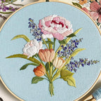 Myfelicity Embroidery Kit, 4 Flower Pattern Embroidery Set with 4 Patterns and 2 Hoops, Adult and Beginner Needlepoint Kit with Embroidery Floss, Needles, Cotton Fabric and Instructions…