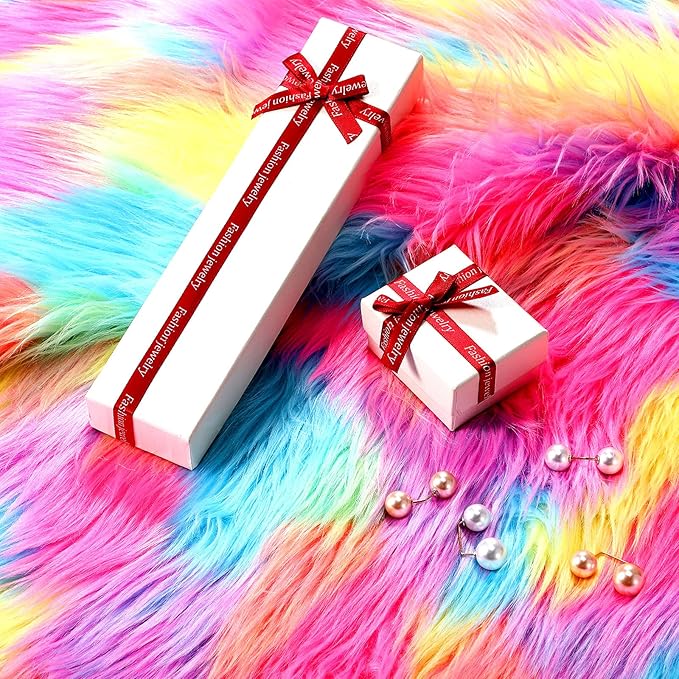 Tatuo Faux Fur Fabric Christmas Fluffy Fuzzy Craft Fake Fur Cuts Shaggy Synthetic Plush Patch Sewing DIY Winter Halloween Costume Gnome Beard Miniature Dolls Rugs Mats Gift(Colorful,60 x 18 Inch)