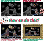 Scratch Rainbow Painting Art Paper Scratch & Sketch Art for Adults Scratch Painting Creative Gift Engraving Art&Craft Set Sketch Pad DIY Scratchboard with 4 Tools 11.7''x8.3''(City Series)