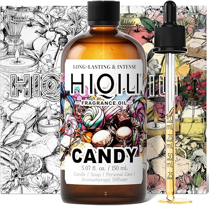 HIQILI Candy Fragrance Oil for Diffusers for Home, Sweet Scent, Perfect for Soap & Candle Making, Long-Lasting - 5.07 Fl Oz
