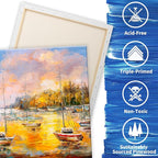 FIXSMITH Stretched White Blank Canvas - 16x20 Inch, 5 Pack,Primed Large Canvas,100% Cotton,5/8 Inch Profile of Super Value Pack for Acrylics,Oils & Other Painting Media