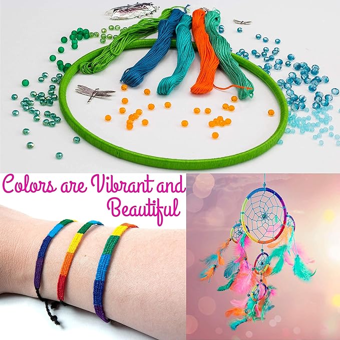 Athena’s Elements Embroidery Floss | Rainbow Thread for Embroidery, Cross Stitch Thread, Customized Independent Packaging（100 Colors）(Mermaid Color Palettes)