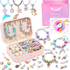 Sofier Bracelet Making Kit for Girls DIY Beads Charms Set Teen Girl Gifts for Birthday Christmas Arts and Crafts Kit with Portable Organizer Box