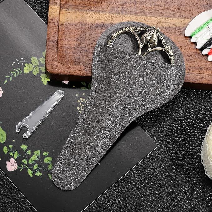 Precision Embroidery Scissors – 4.6in Vintage Classic Straight Pointed Shears, Sharp Stainless Steel Small Detail Thread Snips for Needle Craft, Sewing, Decoupage, Yarn, Fabric – with Pouch