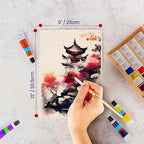 Wanderings Thick Handmade Watercolor Paper with Deckled Edge - 9x12-500GSM Premium Ivory Cold-Pressed Textured Mixed Media Paper Made with Recycled Cotton - 15 Loose Leaf Sheets