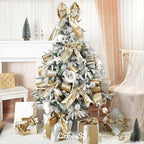 Khaki Velvet Wired Ribbon with Glitter Back 4 Inch Gold Christmas Ribbon Wired Camel Ribbon for Christmas Tree Decorations, Gift Wrapping, Crafts, Wreaths Supplies, Bows (10 Yards)