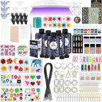 KISREL UV Resin Jewelry Making Kit - 500g Crystal Clear UV Resin and Jewelry Molds, Large UV Light with 22 Beads, Fast Curing for Keychains, Earring Making, DIY Craft Decorations