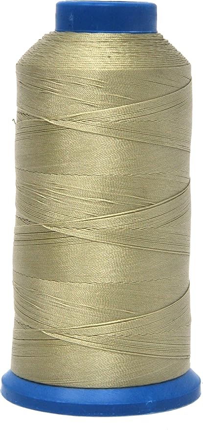 Mandala Crafts Bonded Nylon Thread Beige Heavy Duty Sewing Threads - 1500 YDs Size 69 210D T70 Tex 70 Thread for Leather Jeans Weaving Outdoor Marine Upholstery Threads