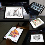 A4 Ultra-thin Portable LED Light Box Tracer with 4 Magnets, Type C USB Power Cable Stepless Dimmable Brightness Tracing Light Pad for Weeding Vinyl Tattoo Drawing X-ray Viewing Diamond Painting