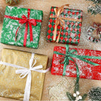 DECYOOL Christmas Ribbons, 4 Rolls 100 Yards Christmas Satin Ribbons 10mm Wide Holiday Craft Ribbons for Gift Wrapping and Xmas Decoration(Wine Red, Dark Green, Khaki, White)