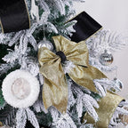 Black Velvet Wired Ribbon with Glitter Back 4 Inch Black and Gold Christmas Ribbon Wired Ribbon for Christmas Tree, Gift Wrapping, Mantel, Wreaths Supplies, Topper Bows (10 Yards)