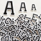 1.3 inch Iron on Letter Patches 78 Pieces, A-Z Embroidered Alphabet Patches for Clothing Jackets Hats Backpacks Jeans Black