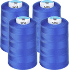 Simthread All Purpose Sewing Thread from 100% Spun Polyester for Serger, Overlock, Merrow, Quilting Sewing 4 Big Cones of 5000M (5500 Yards) Each - 40S/2 Blue