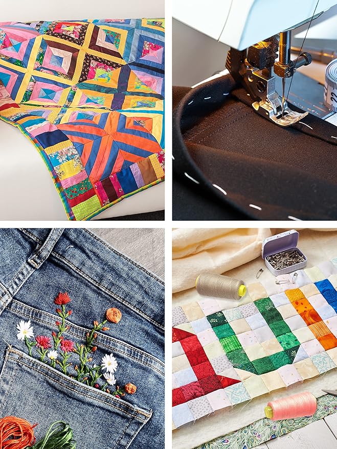 Mandala Crafts Silver Thread Cones for Machine and Hand Quilting - 2400 Yds 50 WT Multiple Purpose Mercerized 100% Cotton Threads for Sewing Machine Serger Embroidery