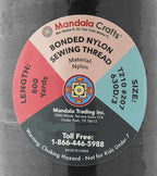 Mandala Crafts Bonded Nylon Thread Black Heavy Duty Sewing Threads - 800 YDs Size 207 630D T210 Tex 210 Thread for Leather Jeans Weaving Outdoor Marine Upholstery Threads